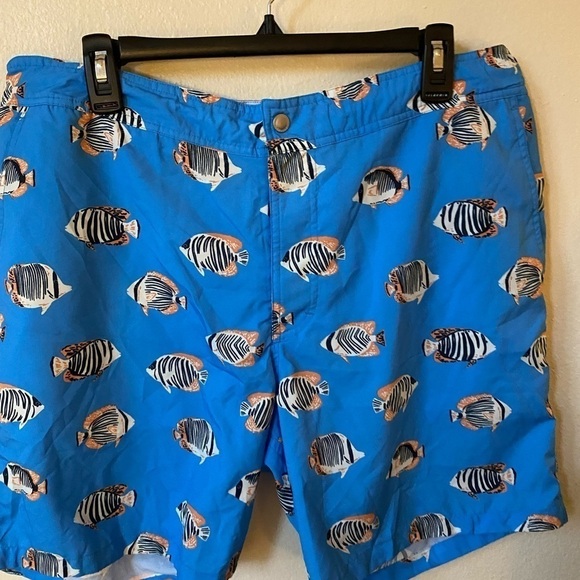 Bonobos Men’s Fish Swim Trunks Blue Size 35 Vacation Beach Swimming - Picture 2 of 9